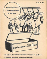 Fiche Cartonnée Thème Mathématiques - Calcul - C.E.2 -  Combien De Rations D'avoine Contient Le Coffre ? - Learning Cards