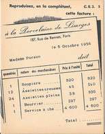 Fiche Cartonnée Thème Mathématiques - Calcul - C.E.2 -  Reproduisez, En La Complétant, Cette Facture : ............. - Fichas Didácticas