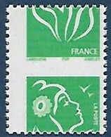 Marianne Lamouche 3733**  TVP Vert Variété De Piquage Très Décalé Extreme TTB Signé Calves - Unused Stamps
