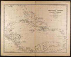 CARIBBEAN MAP A Part-coloured Map Of "West India Islands And Central America", Produced Ca. 1861 By The Renowned Cartogr - Autres & Non Classés