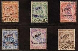 1914 Arrival Of Prince William Of Wied Complete Set (SG 33/38, Mi 35/40, Scott 41/46), Fine Used. (6 Stamps) For More Im - Albania