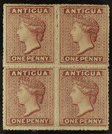 1863-67 (wmk Small Star) 1d Dull Rose, SG 6, BLOCK OF FOUR Fine Mint, Some Perf Separation Between The Top Pair. For Mor - Otros & Sin Clasificación