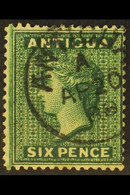 1884-7 6d Deep Green, Wmk Crown CA, Perf.14, SG 29, Very Fine Used, Clear C.d.s. Postmark. For More Images, Please Visit - Other & Unclassified