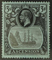 1924-33 3s Grey-black & Black/blue "Badge Of St Helena", SG 20, Fine Mint For More Images, Please Visit Http://www.sanda - Ascension