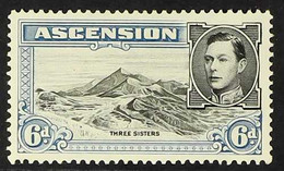 1938-53 6d Black And Blue, Perf 13, 'Boulder Flaw' Variety, SG 43ba, Very Fine Mint. For More Images, Please Visit Http: - Ascension