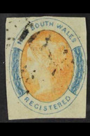 NEW SOUTH WALES 1856-59 Registered 6d Vermilion And Prussian Blue, SG 102, With Four Clear To Good Margins, Neat Light P - Other & Unclassified