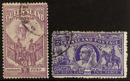 QUEENSLAND 1900 Anglo-Boer War Patriotic Fund Set, SG 263/4, Few Perfs Toned At Edges, Otherwise Fine Used (2 Stamps). F - Other & Unclassified