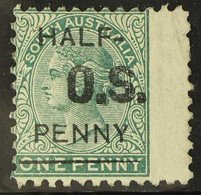 SOUTH AUSTRALIA 1882 ½d On 1d Green, Ovptd Type 1, SG O48, A Mint Wing Margin Example, Some Tiny Faults. For More Images - Other & Unclassified