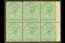 SOUTH AUSTRALIA 1876-1904 1d Deep Green, Perf 10, SG 167b, A Superb Mint BLOCK OF SIX With Five Of The Stamps Never Hing - Other & Unclassified