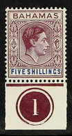 1938-52 5s Brown-purple & Deep Bright Blue (distinct, Deeper Shade), Ordinary Paper, CONTROL SINGLE, SG 156d, Never Hing - Other & Unclassified