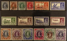 1938-41 KGVI (India Stamps) Overprinted "BAHRAIN" Complete Definitive Set, SG 20/37, Fine Cds Used (16 Stamps) For More  - Bahrein (...-1965)