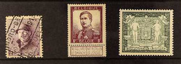 1912 - 1930 BETTER VALUES Trio Including 1912 5fr Claret Mint, 1919 2fr Purple Trench Helmet Used, 1930 4fr + 6fr Green  - Autres & Non Classés