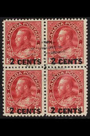 1926 2c On 3c Carmine Die I One-line Surcharge, SG 264, Fine Used BLOCK Of 4, Good Centring, Very Fresh. (4 Stamps) For  - Other & Unclassified