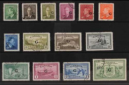 OFFICIALS 1950-52 "G" Overprints Complete Set Plus Official Special Delivery 1950 10c, SG O178/90 & OS21, Superb Cds Use - Autres & Non Classés