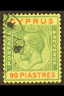 1924-28 KGV 90pi Green And Red/yellow, SG 117, Fine Used. For More Images, Please Visit Http://www.sandafayre.com/itemde - Autres & Non Classés