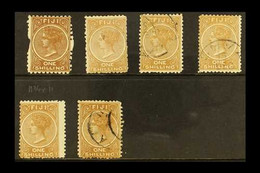 1881-99 ONE SHILLING SELECTION Comprising Perf 10 (SG 64a) Mint (this With Missing Pins On Both Vertical Sides), Perf 11 - Fiji (...-1970)