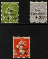 1931 "Caisse D'Amortissement" Surcharges Set (Yvert 275/77, SG 494/96, Sc B39/41), Fine Mint. (3 Stamps) For More Images - Altri & Non Classificati