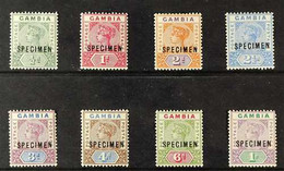 1898-1902 SPECIMENS Queen Victoria Definitive Complete Set Overprinted "SPECIMEN", SG 37s/44s, Fine Mint (8 Stamps) For  - Gambie (...-1964)