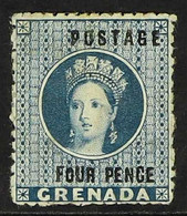 1881 4d Blue Chalon, SG 23, Mint With Large Part Gum. For More Images, Please Visit Http://www.sandafayre.com/itemdetail - Grenade (...-1974)