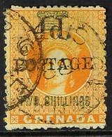 1888-91 4d On 2s Orange Chalon, UPRIGHT "d", SG 41a, With Neat 1888 Cds, Scarce. For More Images, Please Visit Http://ww - Grenada (...-1974)