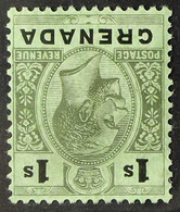 1913-22 1s Black & Green On Emerald Back WATERMARK INVERTED Variety, SG 98dw, Fine Mint, Very Fresh. For More Images, Pl - Grenada (...-1974)