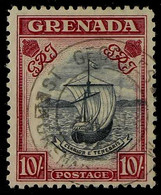 1938 - 50 10s Slate Blue And Bright Carmine, Perf 12, SG 163, Very Fine "used" With Madam Joseph Cancellation Of 21 AU 4 - Grenade (...-1974)