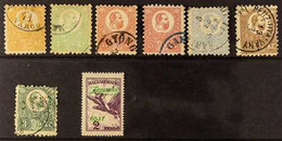 1871 - 1931 SELECTION Includes 1871 Lithn Issue 2kr Orange Yellow, 3krgreen, 5kr Rose And Brick, 10kr Milky Blue And 15k - Otros & Sin Clasificación