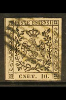 MODENA 1852 10c Black On Rose, Stop After Figure, Variety "CNET", Sass 9h, Very Fine Used. For More Images, Please Visit - Unclassified