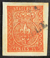 PARMA 1853 15c Vermilion Red, Sass 7a, Superb Used On Small Piece Tied By Parma 2 Line Cancel. Cat €725 (£650) For More  - Unclassified