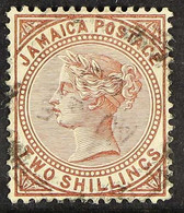 1905-11 2s Venetian Red Queen, SG 55, Fine Cds Used.  For More Images, Please Visit Http://www.sandafayre.com/itemdetail - Jamaica (...-1961)