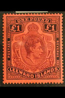 1938 £1 Brown Purple & Black/red, SG 114, Very Fine Mint With Photo Certificate. For More Images, Please Visit Http://ww - Leeward  Islands
