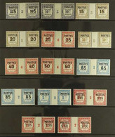 1937-38 "POSTES" Surcharges Complete Set Of Horizontal MILLESSIME NUMBERS GUTTER PAIRS (SG 149/62, Yvert 140/53), Very F - Other & Unclassified