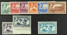 1938-48 Perf. 14 Set To 6d And 2s.6d, SG 101a/109a, Plus 10s SG 111, Fine Never Hinged Mint. (9 Stamps) For More Images, - Montserrat