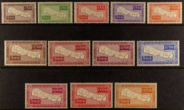 1954 Map Of Nepal Set, SG 85/96, Very Fine Mint (12 Stamps). For More Images, Please Visit Http://www.sandafayre.com/ite - Nepal