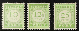 CURACAO POSTAGE DUE 1945 Perf 11½ Complete Set - 10c, 12½c And 25c Yellow-green - NVPH P31/33 (SG D232/34), Superb Never - Altri & Non Classificati