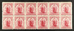 1906 "Universal" (wmk W 43, Royle Plate, Perf 14) 1d Rose-carmine, SG 356, Fine Mint BLOCK OF TWELVE (6 X 2). For More I - Altri & Non Classificati