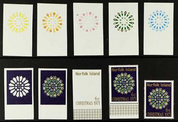 1971 PROGRESSIVE PRINTERS PROOFS Of The 6c Christmas Stamp, SG 125, With 8 Different Colour Proofs For Each Part Of The  - Norfolk Island