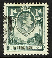 1938-52 1d Green King George VI Definitive With EXTRA BOATMAN Variety, SG 28a, Very Fine Used, The Postmark Well Clear O - Rhodesia Del Nord (...-1963)