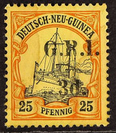 1914-15 3d On 25pf Black And Red/yellow Of German New Guinea Of 1901, With "G.R.I." Overprint, SG 22, Mint, Light Stain  - Papua-Neuguinea