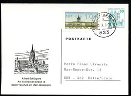 Berlin PP81 B2/002 Privat-Postkarte DOM FRANFURT Gelaufen Nach Halle 1988 - Cartes Postales Privées - Oblitérées