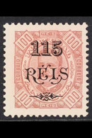 ANGOLA 1902 115r On 100r Brown King Carlos Surcharge Perf 11½ (SG 110, Afinsa 67), Fine Mint, Scarce. For More Images, P - Altri & Non Classificati