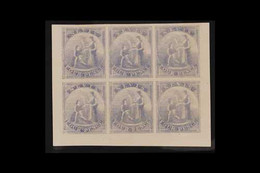 1862 IMPERF PROOFS. 4d Violet-grey (as SG 2) IMPERF COLOUR PROOFS BLOCK Of 6 (positions 7 To 12) Printed In Unissued Col - St.Christopher-Nevis-Anguilla (...-1980)