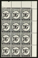 POSTAGE DUES 1949 16c Black, Mint Corner Block Of 12, One Stamp Showing The Variety "Error. St Edward's Crown" In Wmk, S - St.Lucia (...-1978)