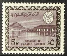 1968-76 Wadi Hanifa Dam (King Faisal Cartouche, With Watermark) 5p Black And Dark Violet (Scott 465, SG 782), Never Hing - Saudi Arabia