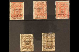 HEJAZ 1925 USED GROUP of Previously Surcharged Issues Again Surcharged. Comprises ¼pi On ¼pi On ½pi Scarlet (SG 155) - 3 - Saudi Arabia