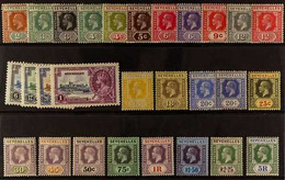 1921-32 Mint Range Presented On A Stock Card That Includes The 1921-32 Definitive Set Less 15c Blue (plus 20c Dull Blue  - Seychelles (...-1976)