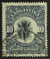 1922 10s Deep Blue, Wmk  Upright, SG 87a, Fine Used With German Shipping Line Cancel. For More Images, Please Visit Http - Tanganyika (...-1932)