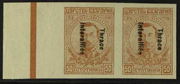 ALLIED OCCUPATION 1920 50ct Brown Imperf, Opt Reading Upwards, Hellas 50i, Expertized Mint (2 Stamps) For More Images, P - Thrace