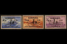 1969 AIRMAIL VARIETIES Emergency Provisionals, Sideways Second "X" Set Of Three Values, SG 277/279a, Never Hinged Mint.  - Tonga (...-1970)