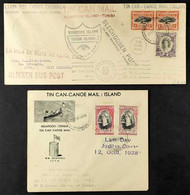 TIN CAN MAIL 1937-1938 Two Cacheted Covers, Includes 1937 (22 Nov) Cover And Illustrated 1938 (12 Oct) "Last Day Jubilee - Tonga (...-1970)